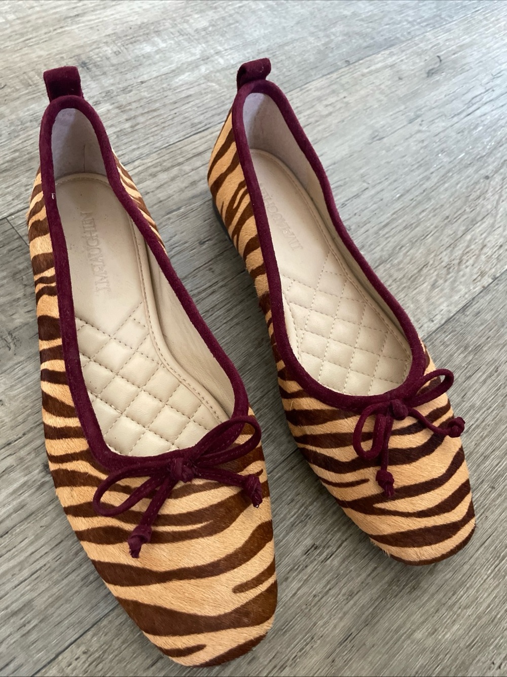 J. McLaughlin Zebra Calf Hair Tassel Loafers Leather Flats Women’s Size 6 - Picture 4 of 16